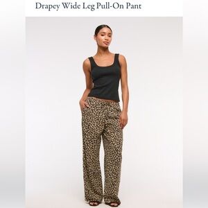Abercrombie & Fitch Leopard Print Wide Leg Pants